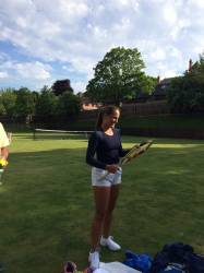 Monica Puig
 -- Getting ready to use our grass courts
 