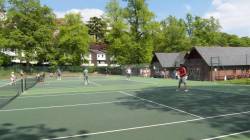 tennis action
 -- sunshine at last
 